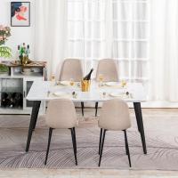 Juego de 4 sillas de comedor con asiento y respaldo suaves, con patas de metal macizo, para salón, dormitorio, cocina o comedor, ante marrón - details 40