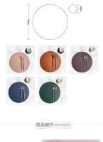 Posavasos circular de cuero PU individual, almohadilla aislante, mantel individual impermeable de doble cara para cocina y autoservicio - details 3