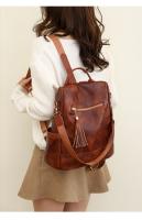 Mochila antirobo para Viajes de Ocio de Mujeres, mochila de viaje de Cuero Blanda Pu de Mujeres, Bolsa simple de gran capacidad - details 24
