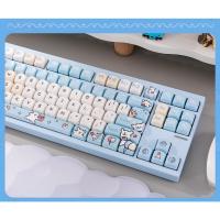 Línea cachorro keycap PBT Sakura sublimación de cinco lados hi75 tarántula F99F98F87 teclado mecánico keycap (teclado no incluido) - details 6