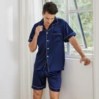 Traje de casa con solapa para hombre en verano, pijama delgado, ropa de casa holgada para hombre y talla grande - details 2