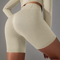 Nessaj-pantalones cortos de yoga sin costuras, con patrón de cuadros, transpirables, para gimnasio, mallas push up - details 32