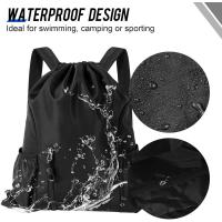 Mochilas de cuerdas, Mochila deportiva ligera de nailon impermeable, bolsa de gimnasio con cordón para hombres y mujeres, Bolsa de - details 2