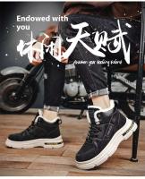 Zapatos de senderismo cálidos antideslizantes transpirables de algodón de invierno para hombre con plantilla de PU botas de nieve resistentes al desgaste para exteriores resistentes al frío - details 2