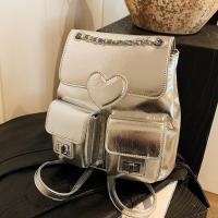 Diseño sentido nicho mochila plata amor de las mujeres nueva moda mochila versátil cadena cubo bolsa de viaje - details 7