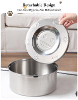 Cuenco flotante antideslizante de acero inoxidable 304 para mascotas: alimentador de agua y comida a prueba de derrames con diseño resistente para perros - details 6