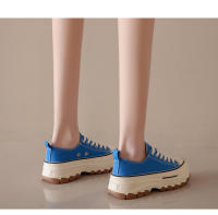 Zapatillas de deporte de moda con plataforma de lona y cordones para mujer - details 1