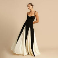 BUNO-Vestidos largos elegantes con espalda descubierta y cuello bajo para mujer, vestidos sexys sin mangas en negro y blanco, vestidos largos ajustados, novedad de 2025, batas de noche elegantes - details 8