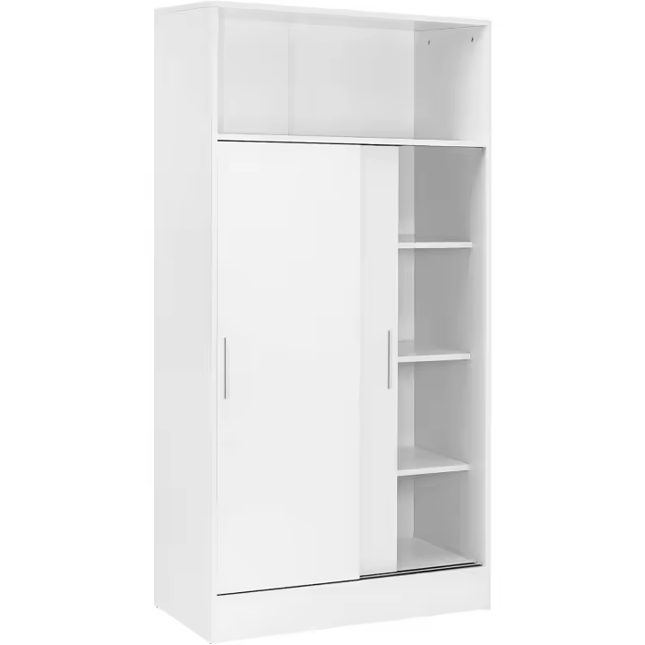 Multiusos de Gran Capacidad con Puertas correderas en Color Blanco (Alto 157 / Ancho 82 / Fondo 38) cm - 1