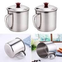 Taza de té portátil de acero inoxidable, vaso de Metal para beber, café de Camping, viaje al aire libre, taza de Camping con cubierta - details 0