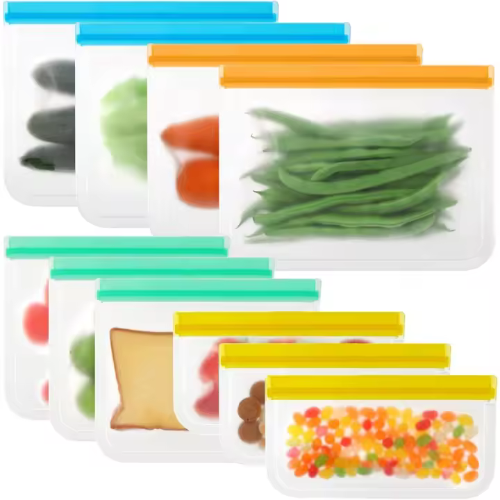 Conservación de alimentos Reutilizable para Frutas, Vegetales y Sandwich, Bolsa de Congelación Zip - 1