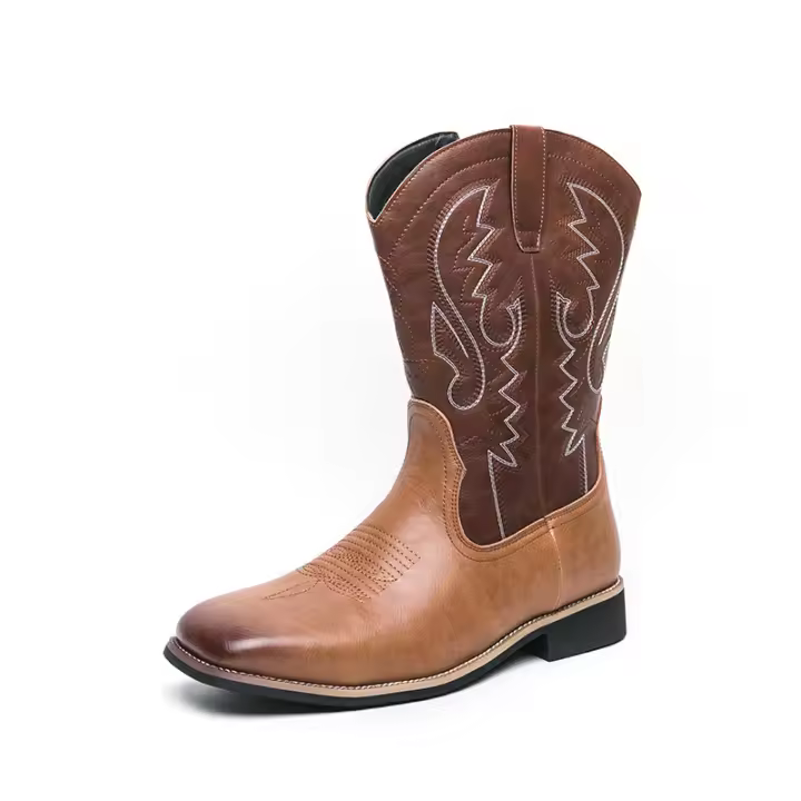 Botas vaqueras altas bordadas de moda occidental, botas personalizadas de otoño e invierno, botas de hombre. - 1