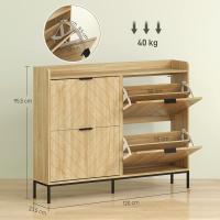 Organizador de Zapatos Ajustable 4 Puertas Abatibles con Estantes 16 Pares para Pasillo Reducido - details 2