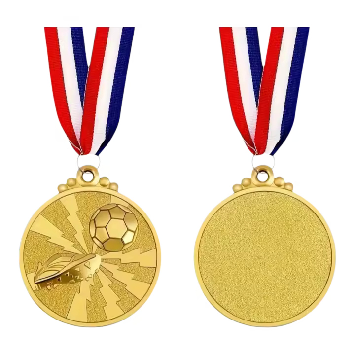 Medallas de Fútbol para Niños Premios Dorados con Cintas Perfectos para Equipos Deportivos, Participación en Juegos de Fútbol y Recuerdos de Fiestas - 1