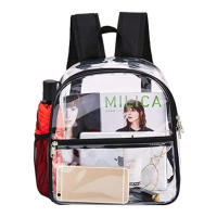 Mochila transparente de PVC, mochila Visible impermeable informal de gran capacidad con correas ajustables, mochilas de almacenamiento escolar para playa - details 3