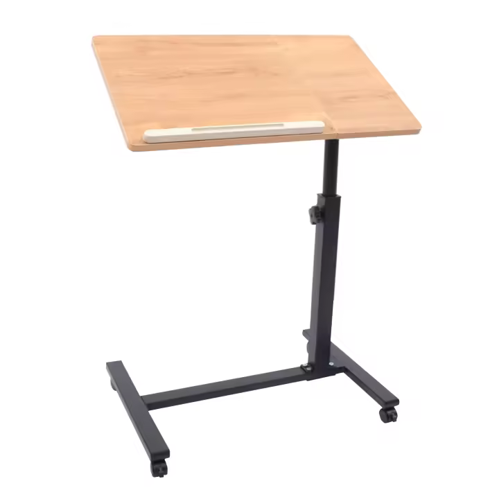 Escritorio rodante para ordenador portátil, soporte ajustable para ordenador móvil, mesa auxiliar para cama, escritorio de oficina de 60x41x58cm con escritorio 360 °   Rotación y altura ajustables - 1