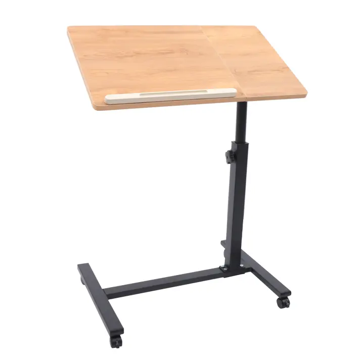Escritorio rodante para ordenador portátil, soporte ajustable para ordenador móvil, mesa auxiliar para cama, escritorio de oficina de 60x41x58cm con escritorio 360 °   Rotación y altura ajustables - 1