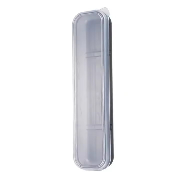 Juego de Vajilla de Trigo de Paja Práctico Caja de Picnic al Aire Libre Reutilizable con Cubierta Transparente Ideal para Escuela y Hogar Tamaño 21*5.4*2.7cm - 1