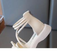 Gladiator Girls, zapatos de playa para niños, sandalias romanas con lazo y cremallera trasera, moda suave, novedad de verano 2025 - details 16
