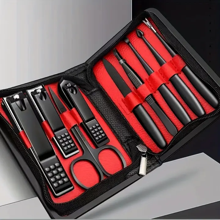 Professional Manicure and Pedicure Kit with Leather Travel Case - Perfect Gift for Men and Women - 1