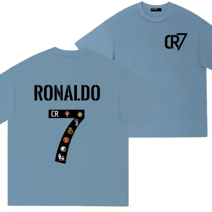 Camiseta de Manga Corta de Algodón Puro Xinjiang de Larga Pata Top Suelto para Verano Unisex - 1