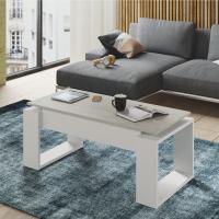 Mesa de Centro elevable Nova Color Roble Nodi y Blanco Artik salón Comedor Estilo nórdico 45-54x105x55 cm - details 26