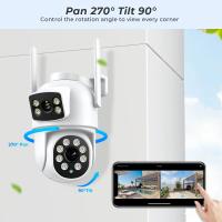 Cámara Wifi de doble lente 4K de 8MP para exteriores, cámara de seguridad PTZ con Zoom 10X, visión nocturna, cámara de movimiento automático, aplicación Espion Wifi P6Slite - details 4