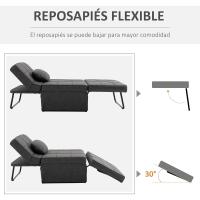 Silla de Dormir Conversible con 5 Posiciones de Retirada Reposacabezas para Salón Carga de 200kg - details 7
