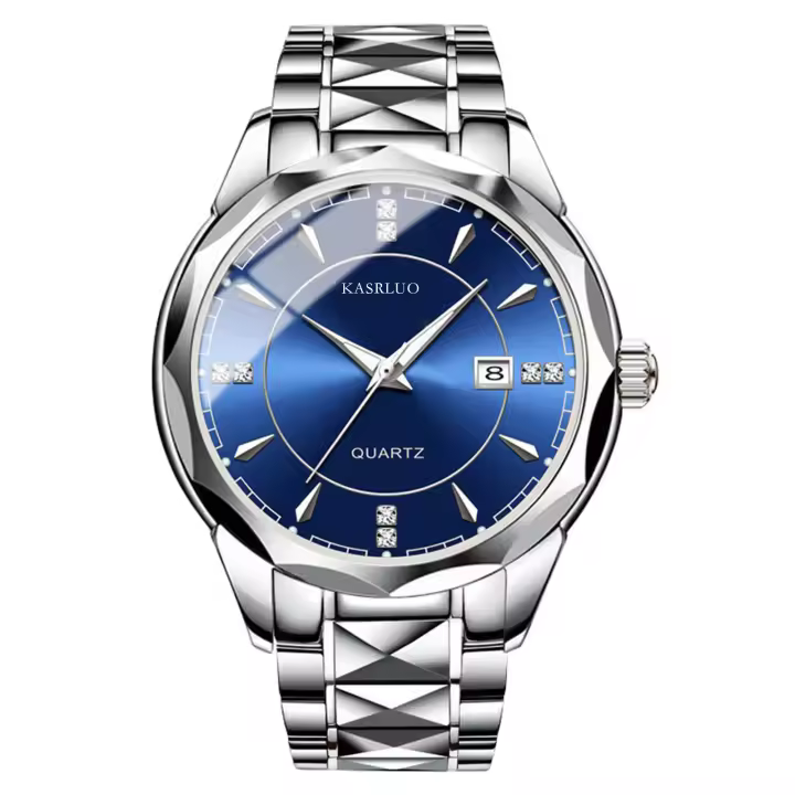 Tendencia reloj de hombre hombre impermeable aleación calendario reloj de cuarzo - 1