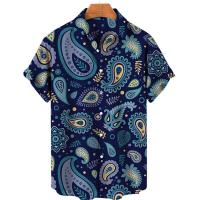 Camisa hawaiana de manga corta holgada informal para hombre, transpirable, estampado retro 3D, ropa de playa, verano, 2023 - details 7