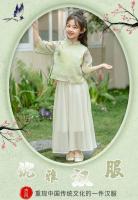 Conjunto de ropa de verano y Tang para niña, vestido de manga corta de estilo occidental, estilo antiguo chino, Hanfu para niño grande 2025 - details 4