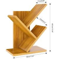 Estantería de árbol, Librería Alta de 6 Niveles Estantería Estrecha de madera con cajones para Sala de Estar, Dormitorio 38×19×112CM Marrón Rústico - details 56