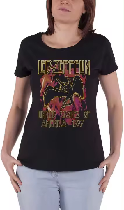 Camiseta Junior Led Zeppelin en Negro Moda de Hombre Camisetas de Moda - 1