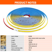 Tira de LED COB Moderna GAHADA 240LEDs/m Adhesiva, Cortable, No Impermeable, Luz Caliente Natural - details 0