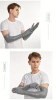 Mangas de protección solar de fibra para hombre verano, 100% spandex de alto estiramiento de color sólido, guantes de deportes al aire libre antideslizantes de refrigeración, cubiertas de dos dedos para ciclismo, pesca, conducción, uso de teléfono - details 8