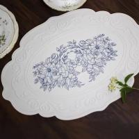 Manta de Comedor de Silicona Tallada Patrón Retro Floral Impermeable Cocina y Comedor - details 4
