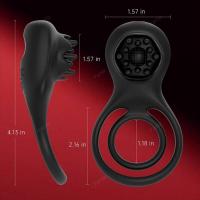 Anillo vibrador Leten, estimulador de clítoris, juguetes sexuales para parejas adultas para hombres, vibradores de rosa negra - details 7
