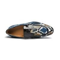 Zapatos casuales puntiagudos con patrón formal estilo caminar para hombres de cuero coreano - details 11