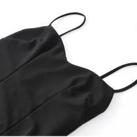 Vestido Largo Elegante en Forma de V para Mujer Espalda Descubierta, Sin Mangas, Plisado - details 5