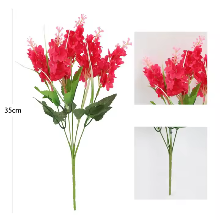 Moda 35 cm flor artificial glicina simulación arreglo floral ramo de jacinto decoración del hogar - 1
