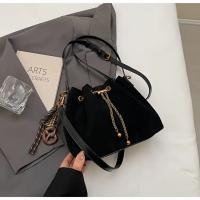 Bolso bandolera vintage para mujer - Bolso tipo cubo con correa ajustable, cierre con cordón, marrón café/negro - Bolso de mano para el día a día, eventos formales y especiales - Bolso duradero para mujer, bolso bandolera, accesorio para eventos nocturnos - details 11