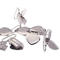 10 clips de chupete metálicos en forma de corazón, que contienen ropa protectora de dientes de plástico - details 3