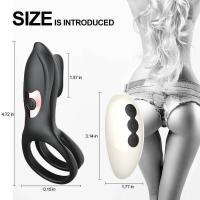 Embalaje privado SEXY Anillo de vibración para eyaculación retardada Control remoto de silicona Masturbador masculino Estimulación del punto G del clítoris Juguetes sexuales para hombre - details 9