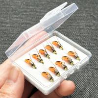 5/10 Uds moscas húmedas cebo pesca con mosca para lubina trucha Lucio salmón cabeza de latón Caddis Ninfa cebo de pesca hecho a mano señuelo de pesca de insectos artificiales - details 6