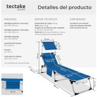 Tumbona Jardín Exterior de Aluminio, Tumbona Plegable con Reposacabezas, Parasol y Bolsillo Lateral, Tumbona Playa Reclinable en 6 Posiciones, Tumbona Piscina Resistente a Intemperie - Gris - details 33