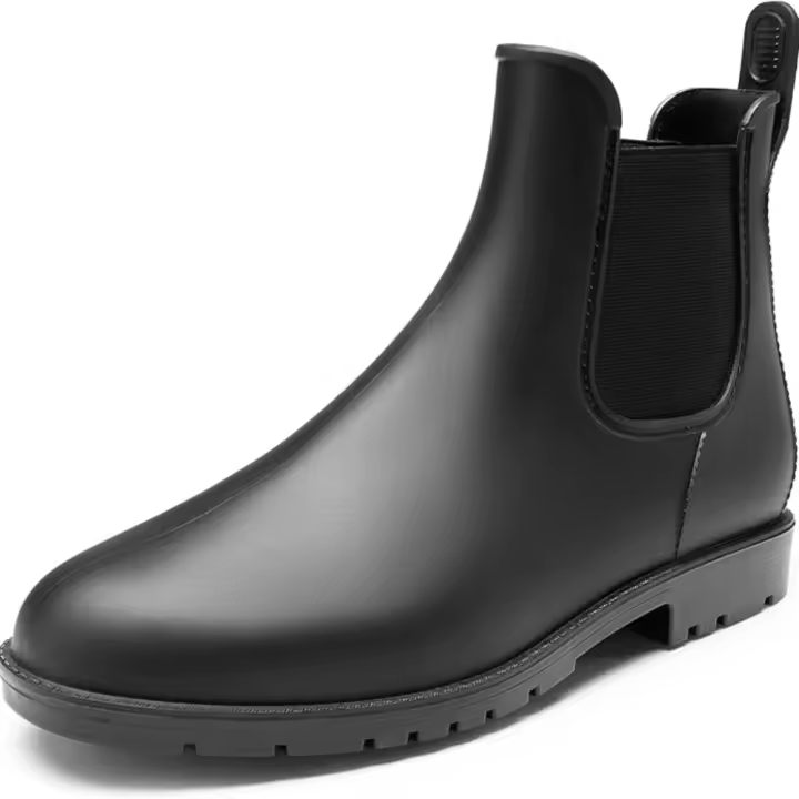 Botas de agua para hombre Chelsea, zapatos de lluvia impermeables Wellington, botines de goma de moda, flexibles y antideslizantes. - 1