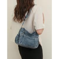 Bolso Hobo de cuero para mujer, bolso de mezclilla Retro, bolso cruzado grande, bolso de hombro informal, monedero - details 1