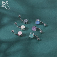 ZS-Anillo de Ombligo de acero inoxidable para mujer, Piercing redondo, joyería de Ombligo, cristal de corazón, 14G, 1 unidad - details 3