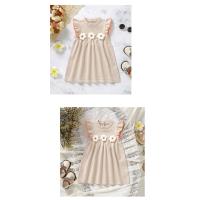 Vestido de Bebé de punto para Niña, enaguas sin Mangas, ropa Infantil con volantes sólidos, Monos Lindos florales, falda para niños - details 8