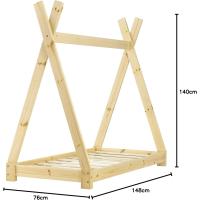Cama para niños pequeños Cama Infantil 160 x 80cm Estructura Tipi de Madera Pino Color Pino Natural - details 50